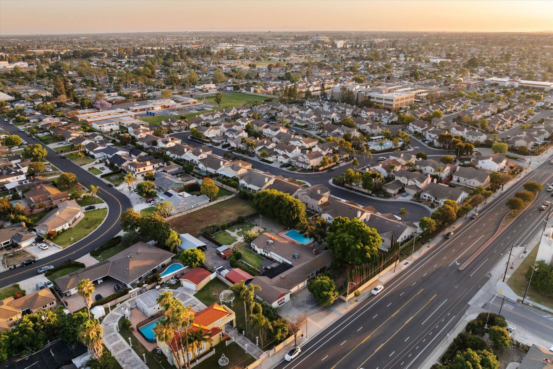 Aerial, site and Chapman Avenue frontage