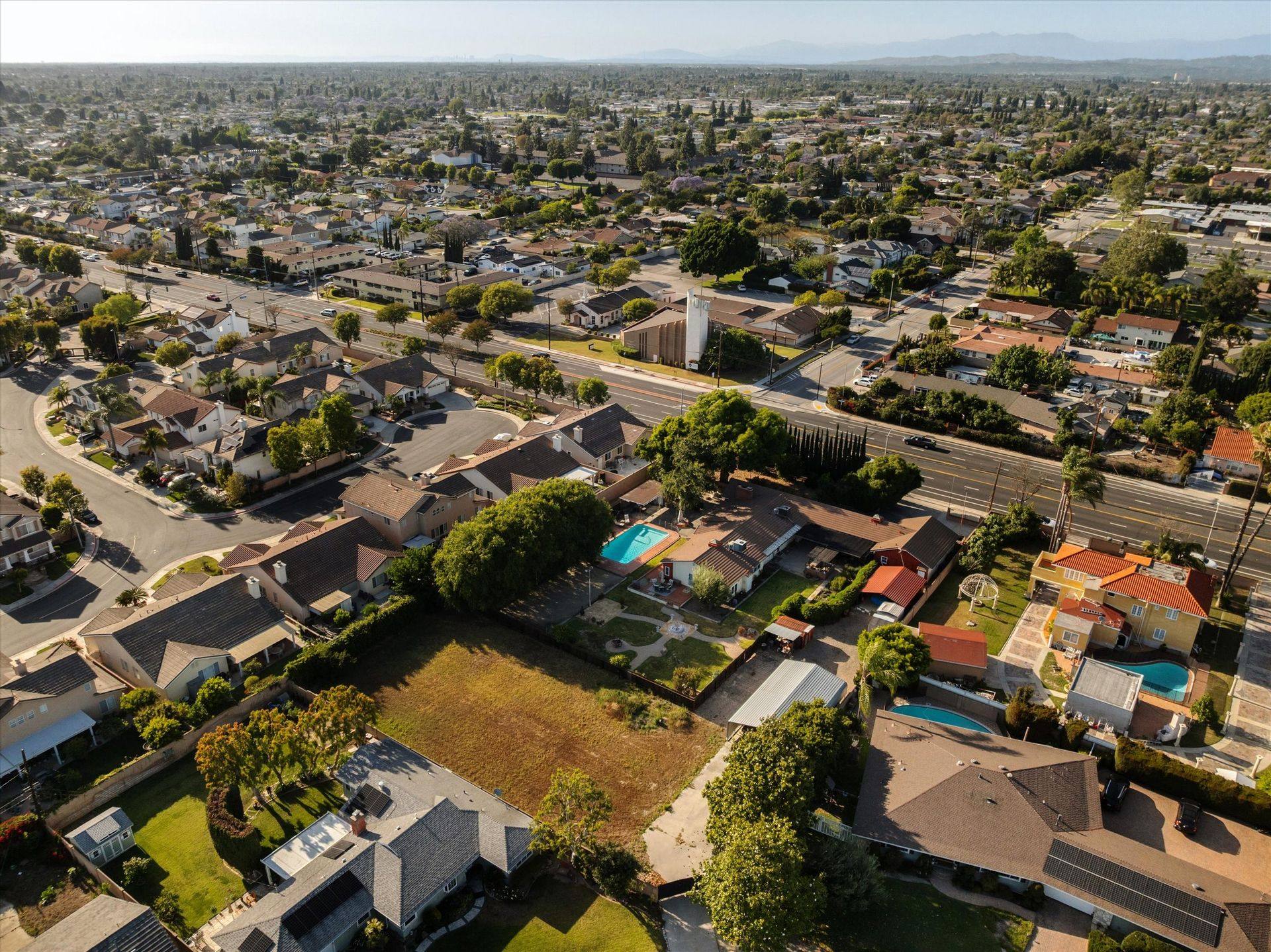 Aerial, property and surroundings