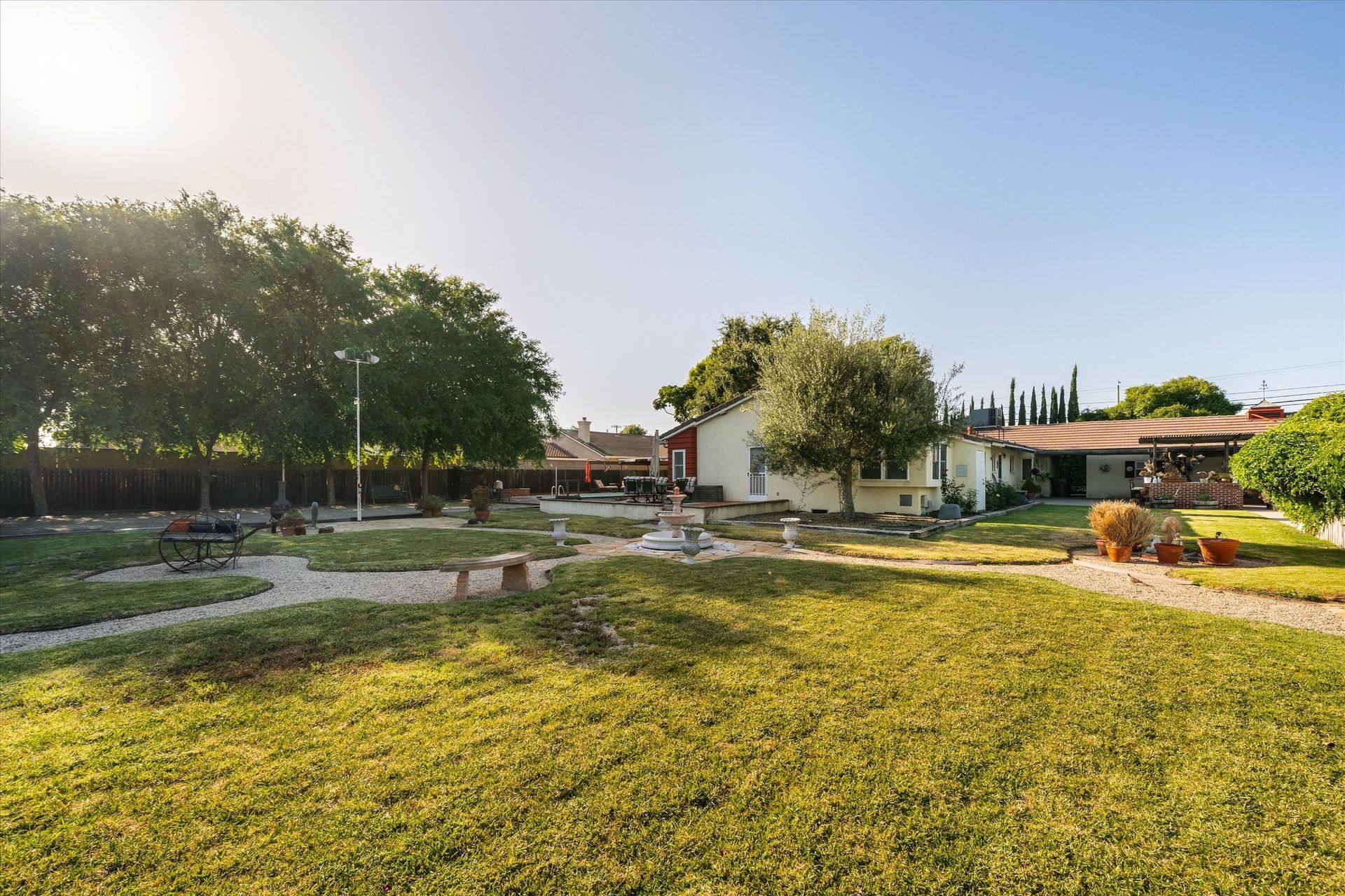 Site, lawn and house