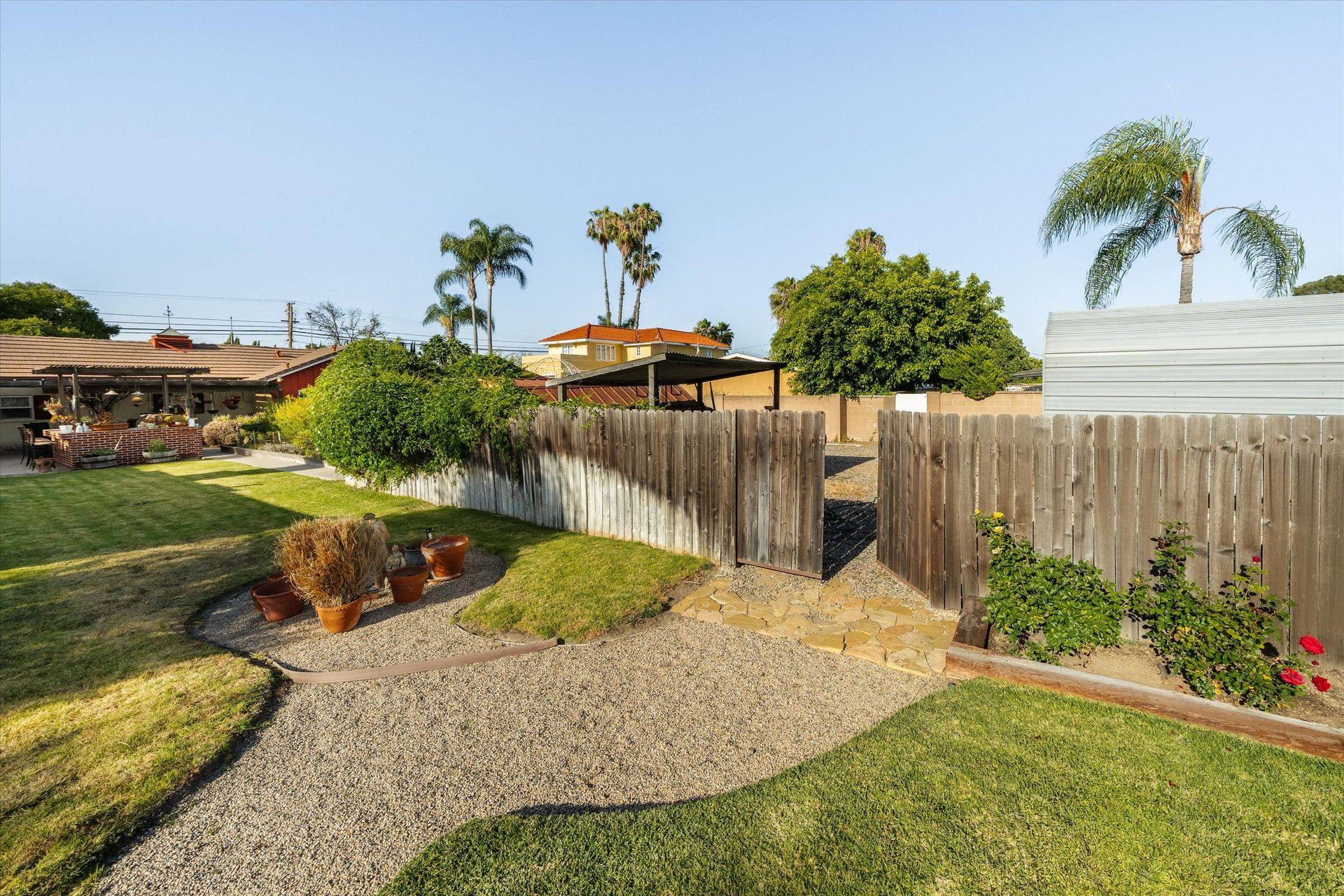 Site, landscaped yard