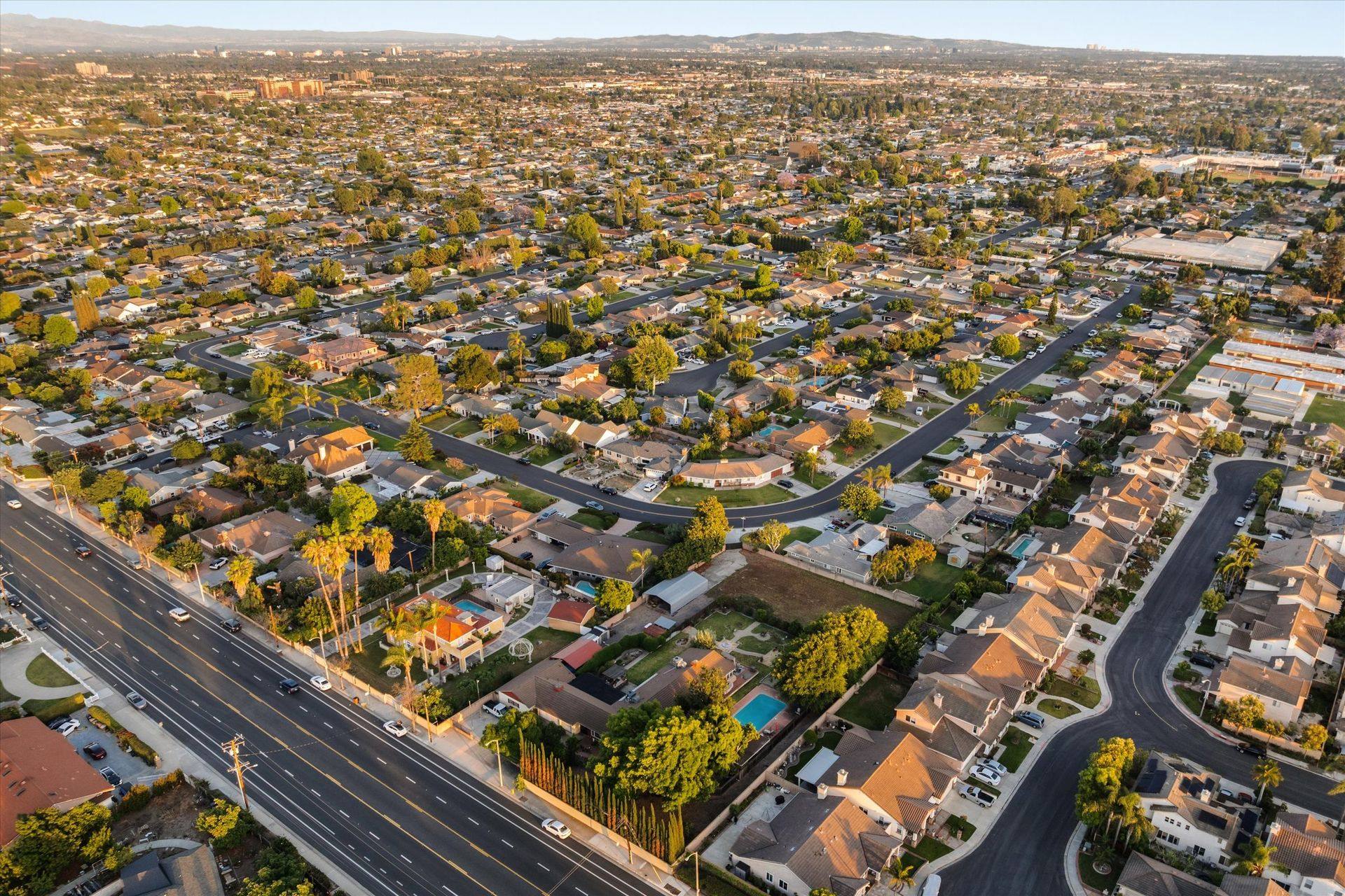 Aerial, wide Garden Grove