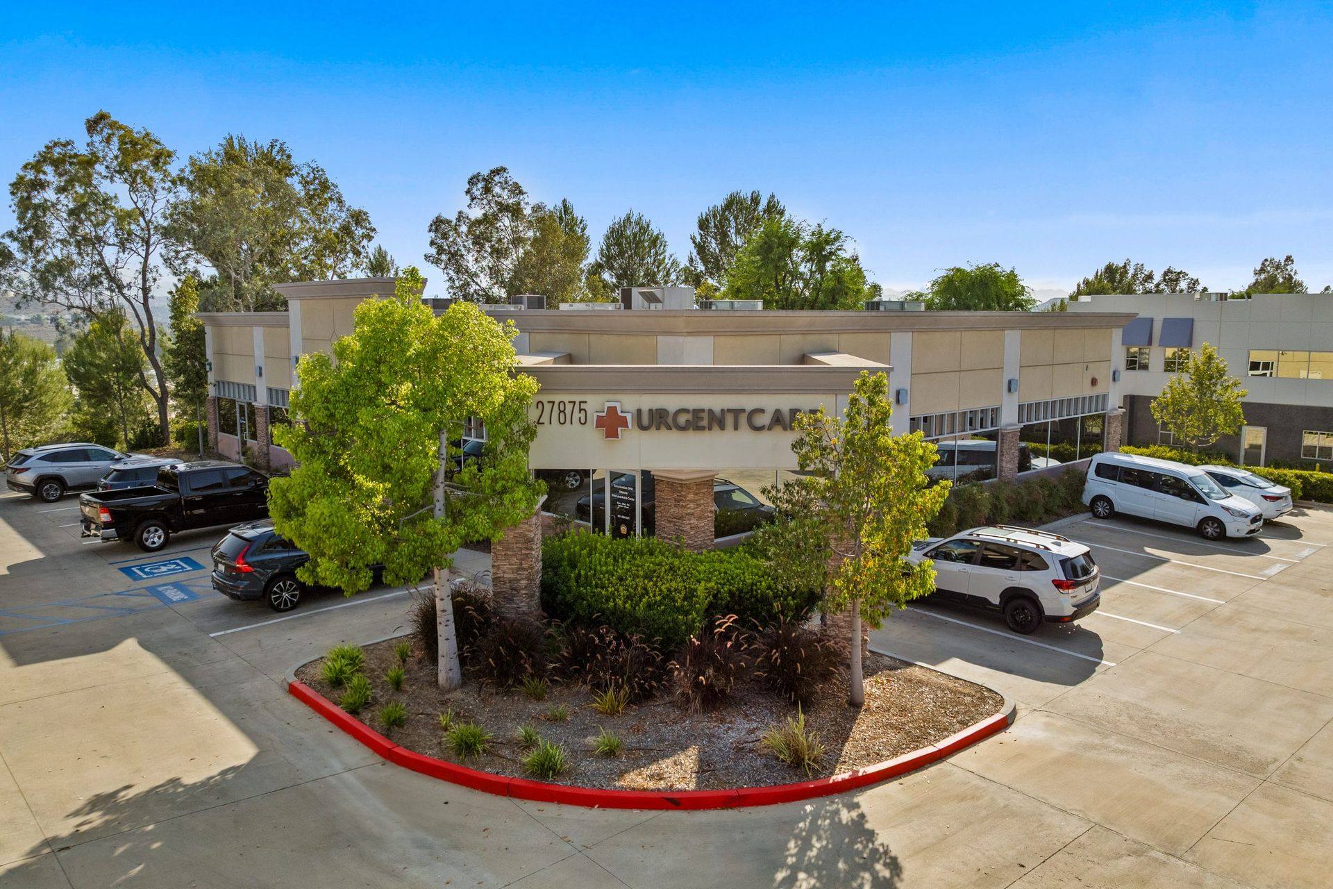 Aerial, urgent care entrance