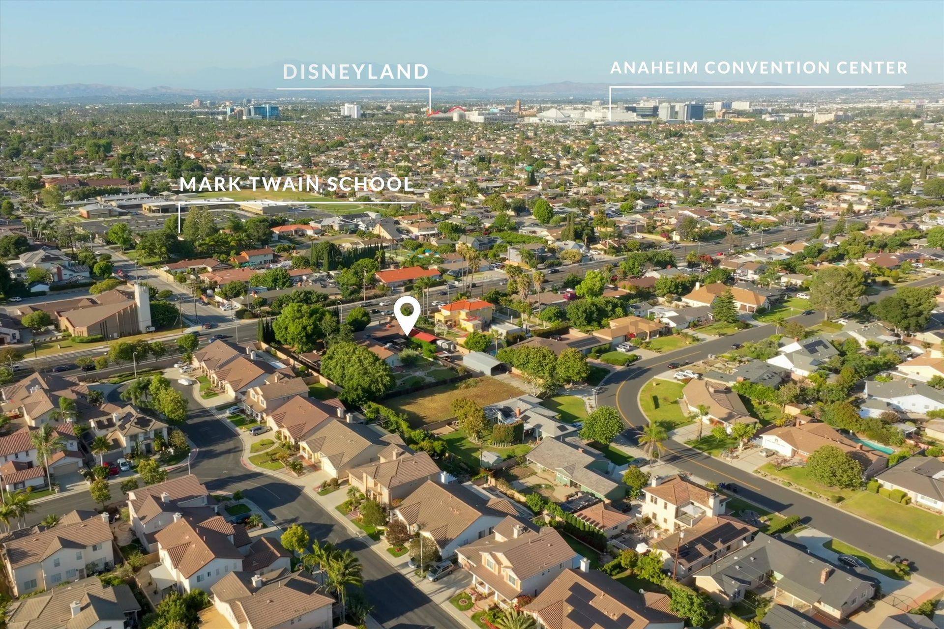 Labeled aerial, area landmarks