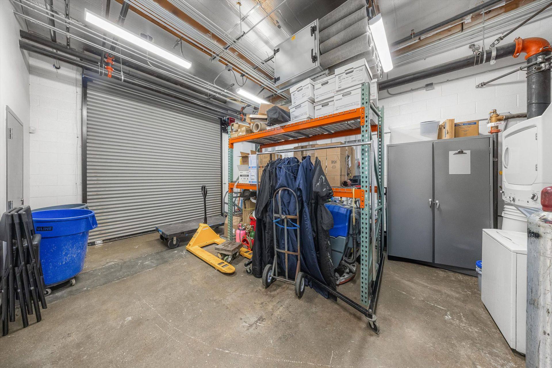 Warehouse, roll-up door